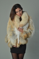 golden fox fur coat half skins