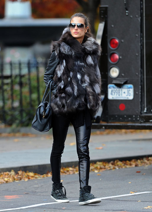 silver fox fur coat