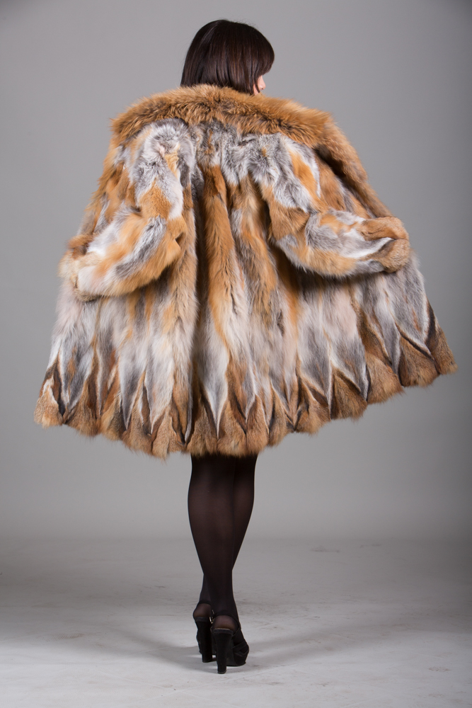 red fox fur coat